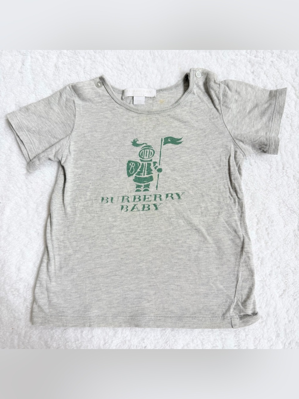 Burberry baby boy T shirt short sleeve 24m Gray nova check tops Short Sleeve